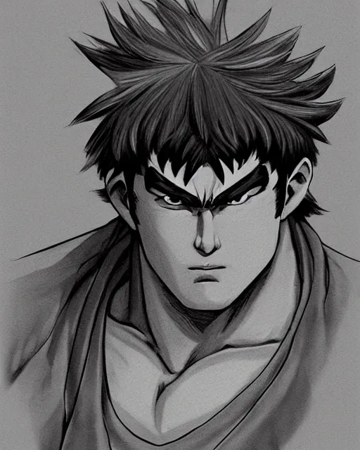 prompthunt: ryu from street fighter, court room sketch, fine