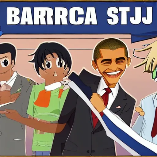 Prompt: barrack obama anime studio bones