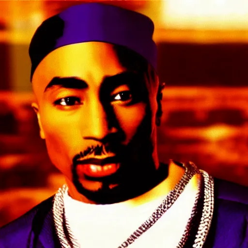 Image similar to Tupac Shakur, screenshot from a 2012s anime