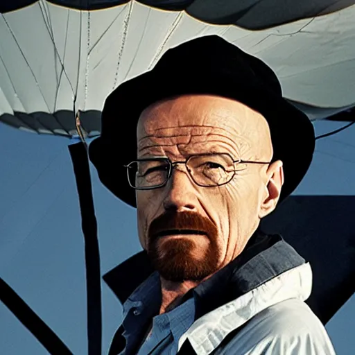 Image similar to walter white as a hot air balloon