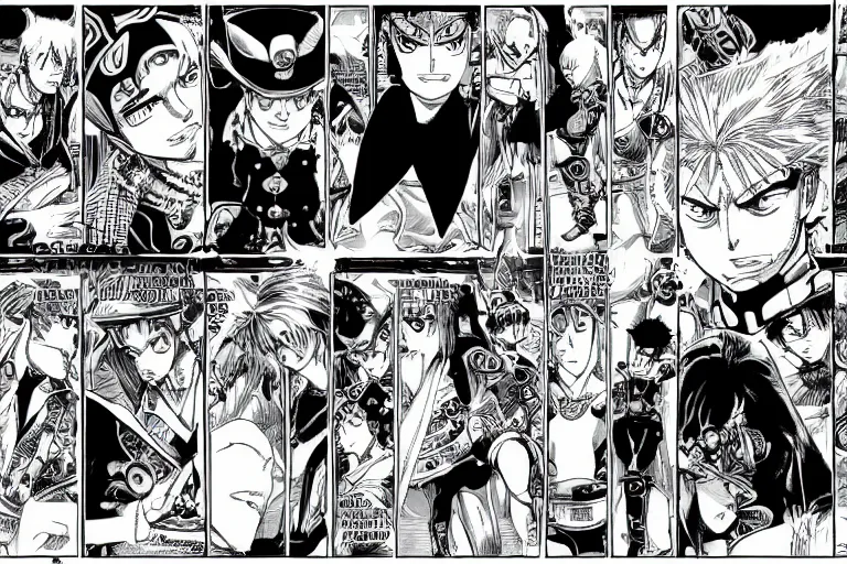 Image similar to jojo's bizarre adventure, manga page