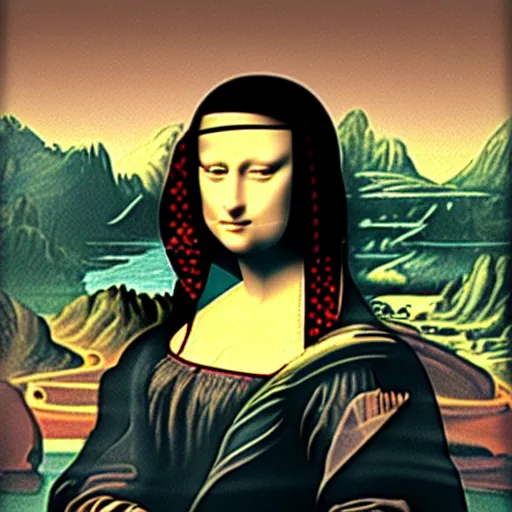 Prompt: ghost in the shell in the mona lisa style
