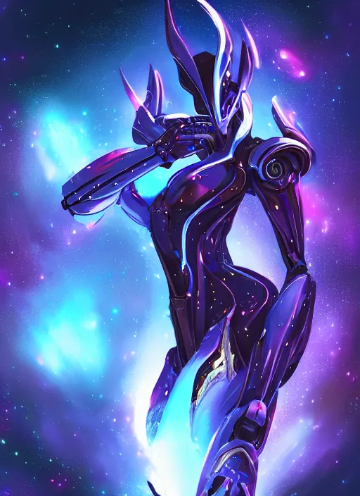 Image similar to cinematic goddess shot, cosmic sized perfectly proportioned stunning beautiful hot anthropomorphic robot mecha female dragon, in space, nebula background, larger than galaxies, holding galaxy, sharp claws, sleek silver armor, epic proportions, epic size, epic scale, digital art, furry art, macro art, dragon art, giantess art, warframe fanart, furaffinity, deviantart