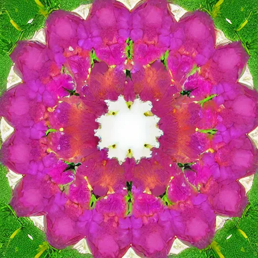Prompt: a chaleidoscope of flower petals