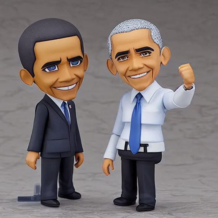 Prompt: Obama, An anime nendoroid of Obama, figurine, detailed product photo