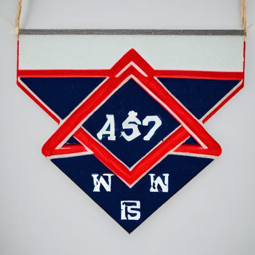 Prompt: a photo of a minimalistic vintage neighborhood pennant