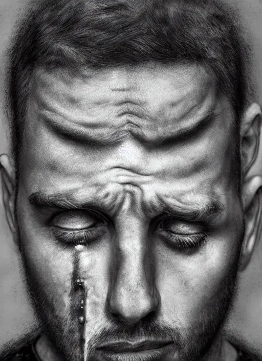 sad face drawing realistic