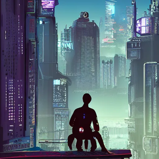 Image similar to frog looking over cyberpunk city, highly detailed, vector art, digital painting, hdr, raytracing, art by george warner allen, henry anderton