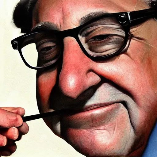 Image similar to painting of denny devito, professional, digital art, realistic