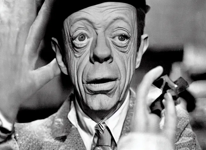 Image similar to film still of Don Knotts hiding from Andy Griffith new Matlock movie, 8k