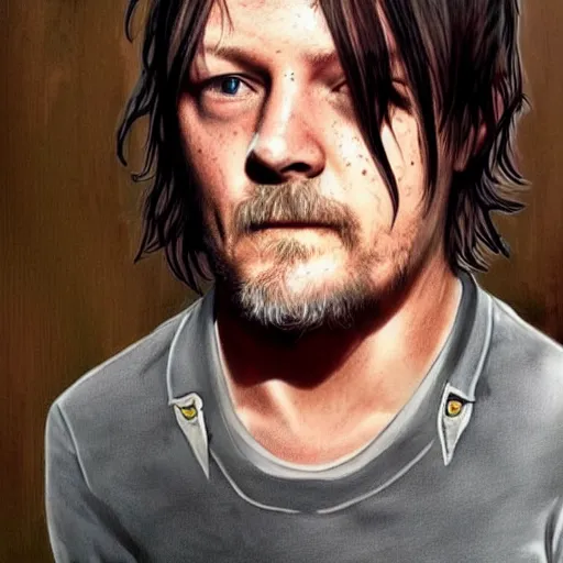 Prompt: norman reedus in the style of chiara bautista