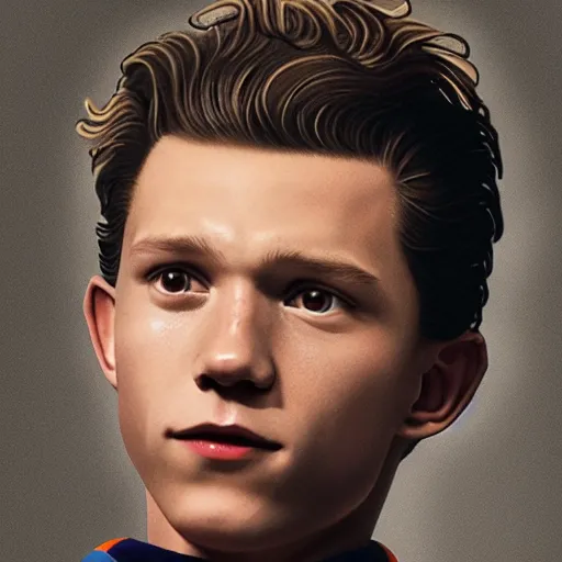 Image similar to tom holland close up, photorealistic, studio