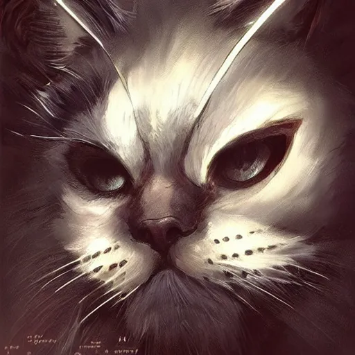 Image similar to portrait, male humanoid cat, eye patch on one eye, black fur, pirate, doctor, pirate clothes, d & d, fantasy, intricate, elegant, highly detailed, digital painting, artstation, concept art, matte, sharp focus, illustration, art by artgerm and greg rutkowski and alphonse mucha