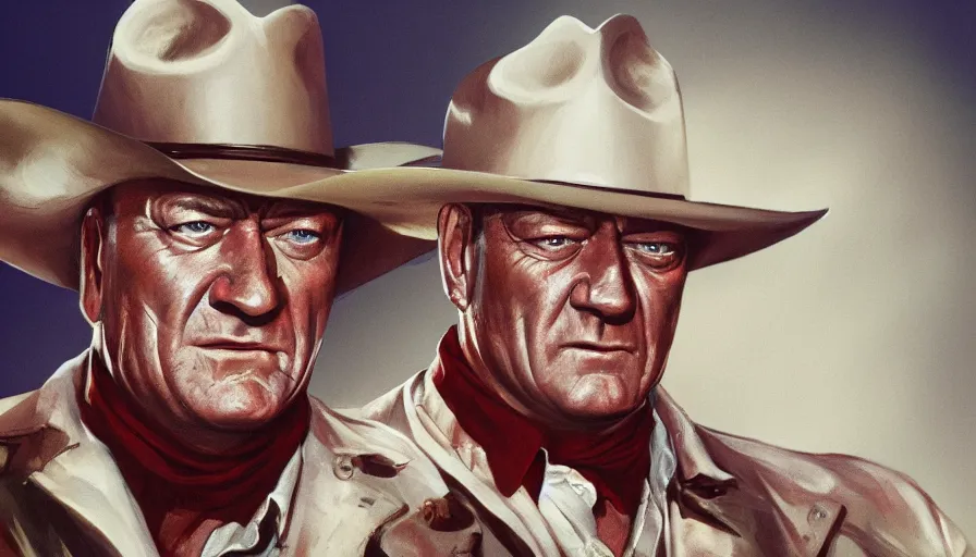 Image similar to John Wayne is Kingpin, hyperdetailed, artstation, cgsociety, 8k