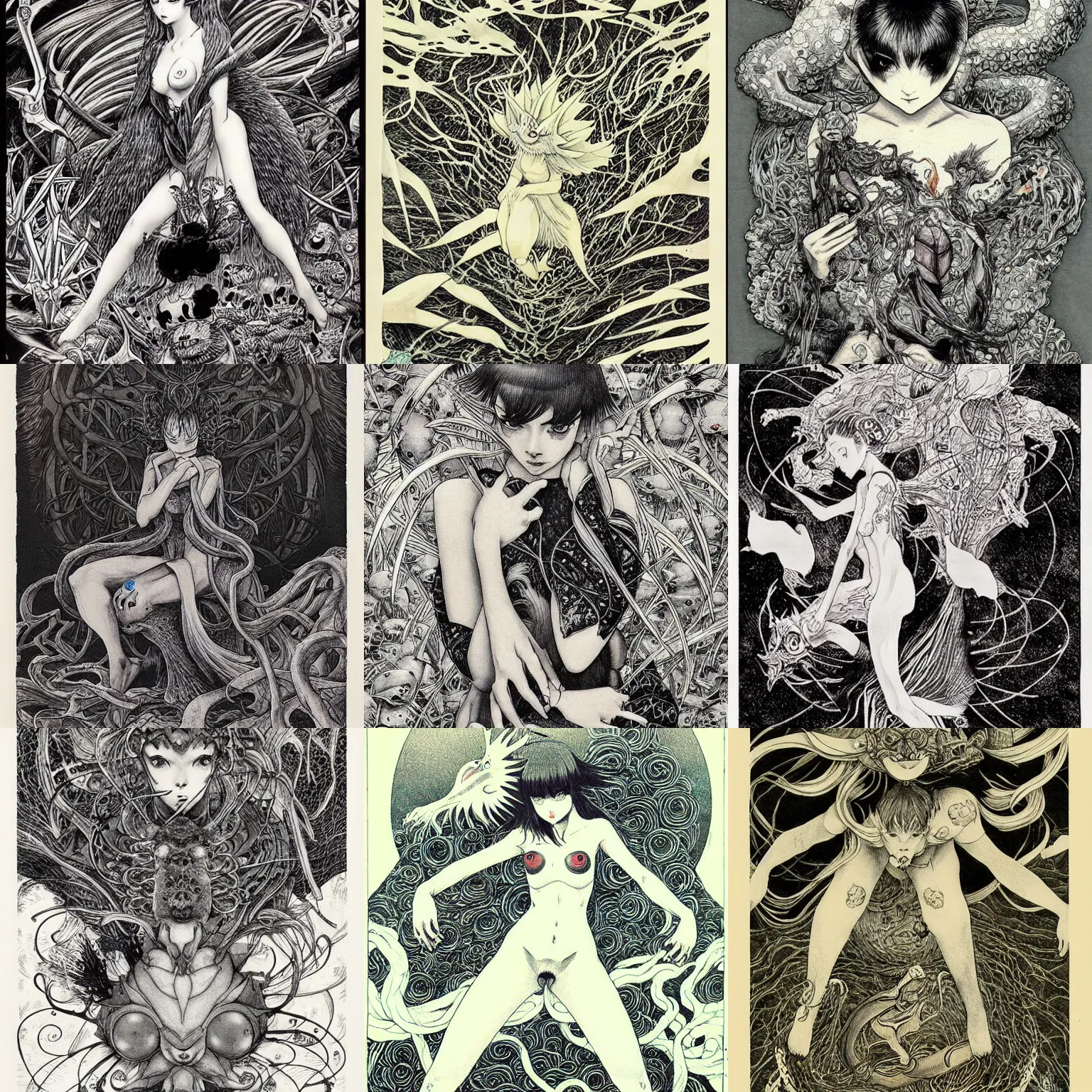 Prompt: psychic - type pokemon by vania zouravliov, style of takato yamamoto