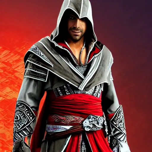 Prompt: ezio auditore as an aztec