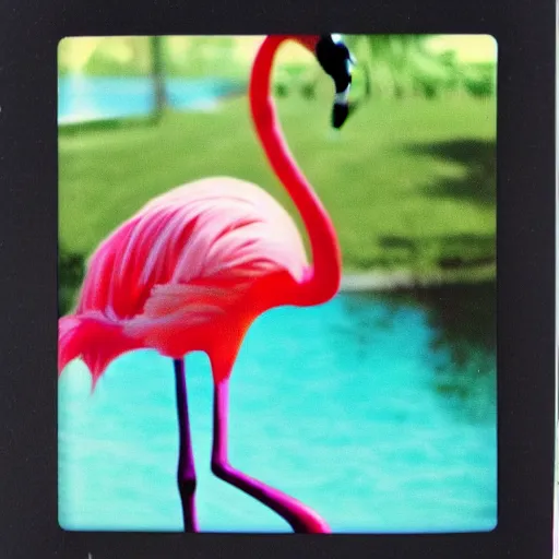 Image similar to flamingo midcentury vacation polaroid