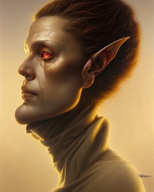 Prompt: a detailed portrait 3 / 4 profile of a mage by tomasz alen kopera and peter mohrbacher