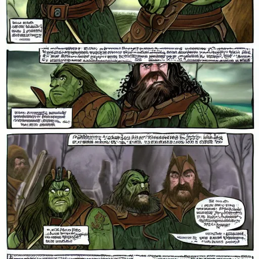 Prompt: elf gimli versus orcs
