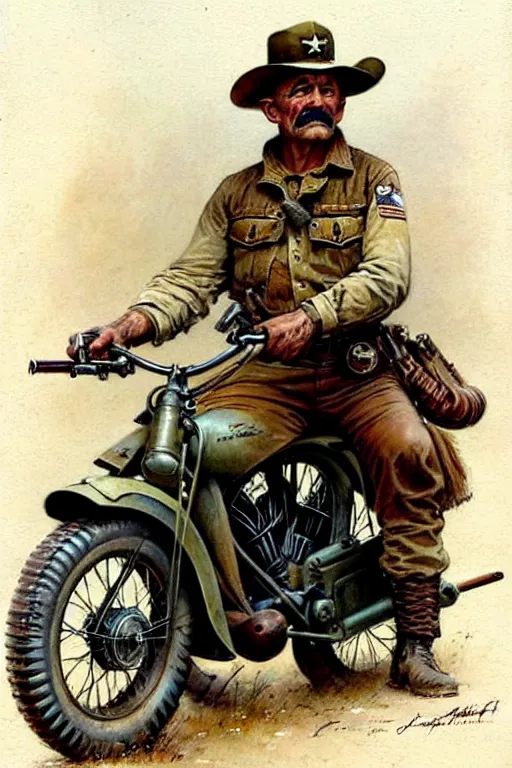 Image similar to (((((1950s wild west military us army indian scout . muted colors.))))) by Jean-Baptiste Monge !!!!!!!!!!!!!!!!!!!!!!!!!!!