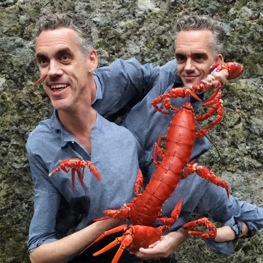 Image similar to Jordan Peterson as a lobster