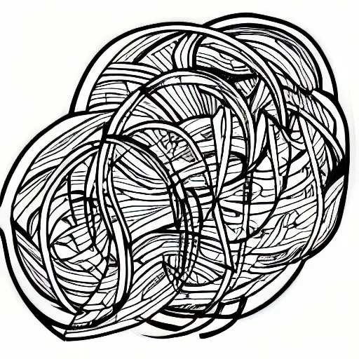 Image similar to Masterpiece neural network tattoo design, line art