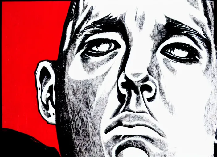 Image similar to Sideview Portrait of eminem by Shepard Fairey