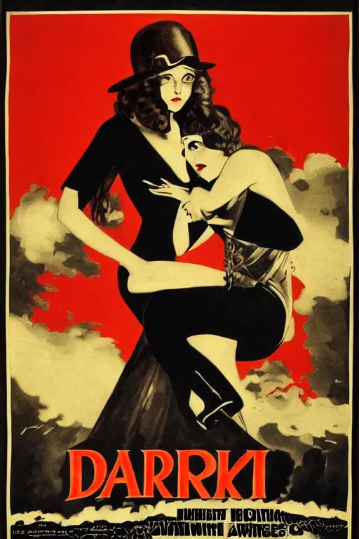 Image similar to movie poster for dark witch, 1 9 2 0