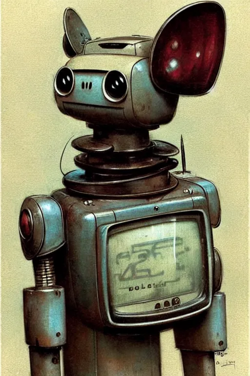 Image similar to (((((1950s robot tv dog . muted colors.))))) by Jean-Baptiste Monge !!!!!!!!!!!!!!!!!!!!!!!!!!!!!!