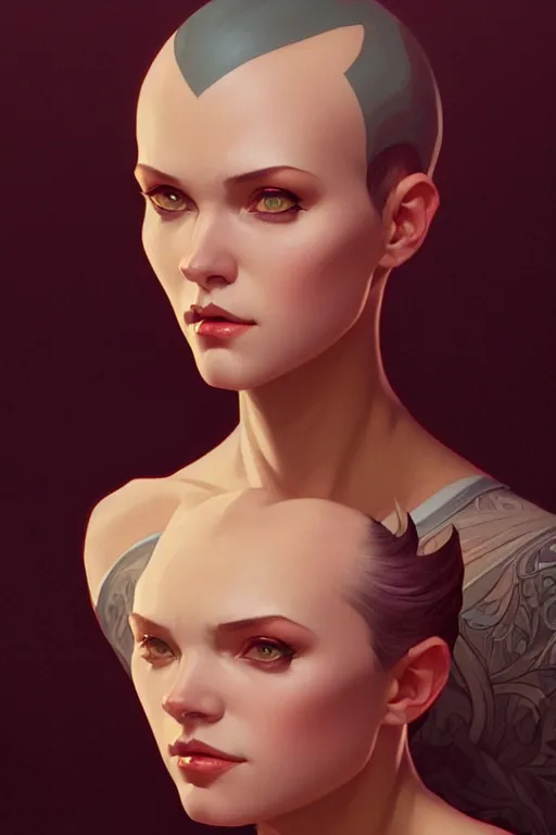 Prompt: a portrait of asajj ventress, fantasy, sharp focus, intricate, elegant, digital painting, artstation, matte, highly detailed, concept art, illustration, ambient lighting, art by ilya kuvshinov, artgerm, alphonse mucha, and greg rutkowski