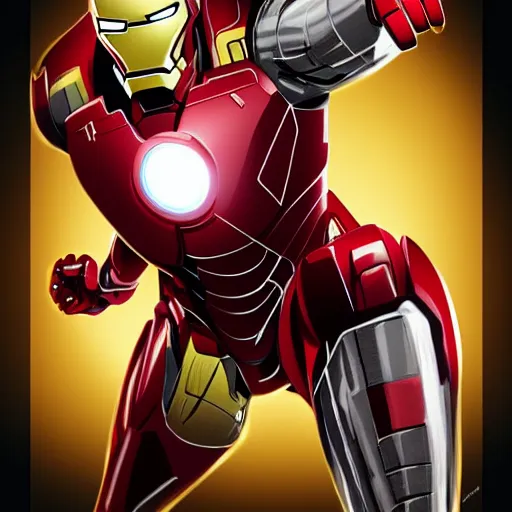 Image similar to black ironman, art illustration, incredibly highly detailed and realistic, 8 k, sharp focus