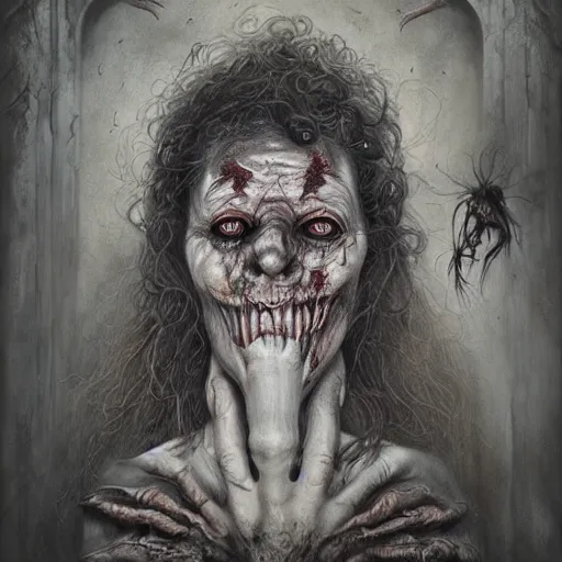 Prompt: Horror portrait by Santiago Caruso and Nekro and Amanda Sage and Alex Pardee, cgsociety 4k