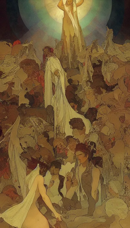 Prompt: the end of the world, by alfons maria mucha