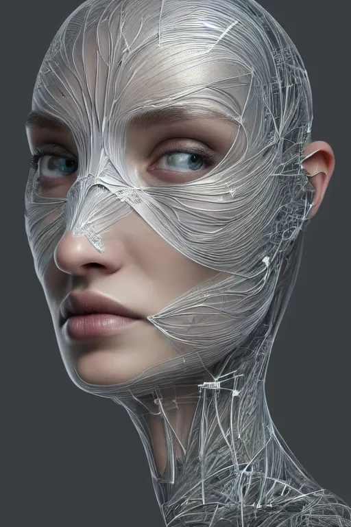 Image similar to biomedical design of an attractive serene android, natural background out of focus, cinematic lighting, intricate, elegant, super highly detailed, art station, concept art, smooth, sharp focus, no blur, no dof, extreme illustration, Photorealism, HD quality, 8k resolution, cinema 4d, 3D, beautiful, delicate, art by artgerm and greg rutkowski and alphonse mucha and loish and WLOP