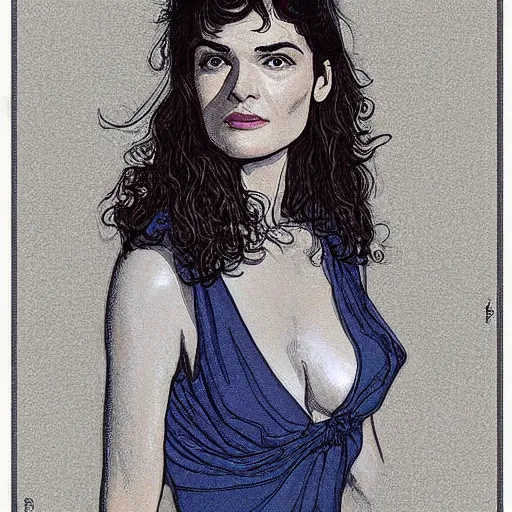 Image similar to “ rachel weisz retro minimalist portrait by jean giraud, moebius starwatcher comic, 8 k ”