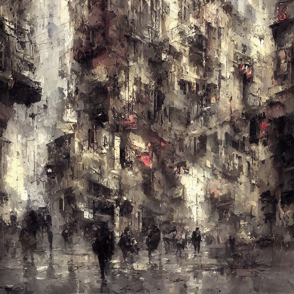 Image similar to tbilisi painted by jeremy mann