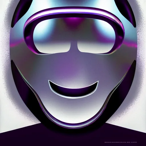 Prompt: airbrush illustration for omni magazine of a chrome robot head, silver and purple colors, illustration, airbrush, magazine cover, vivid, retro, grainy, masterpiece