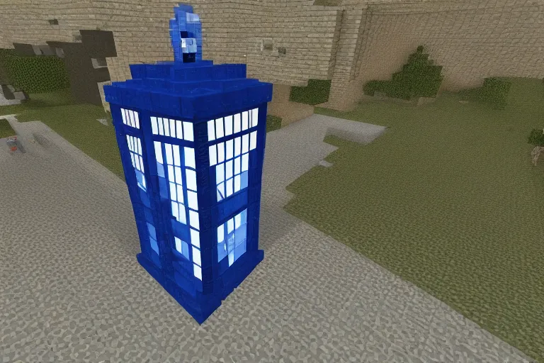 Image similar to tardis in minecraft