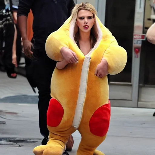 Image similar to scarlett johansson wearing a hamster costume