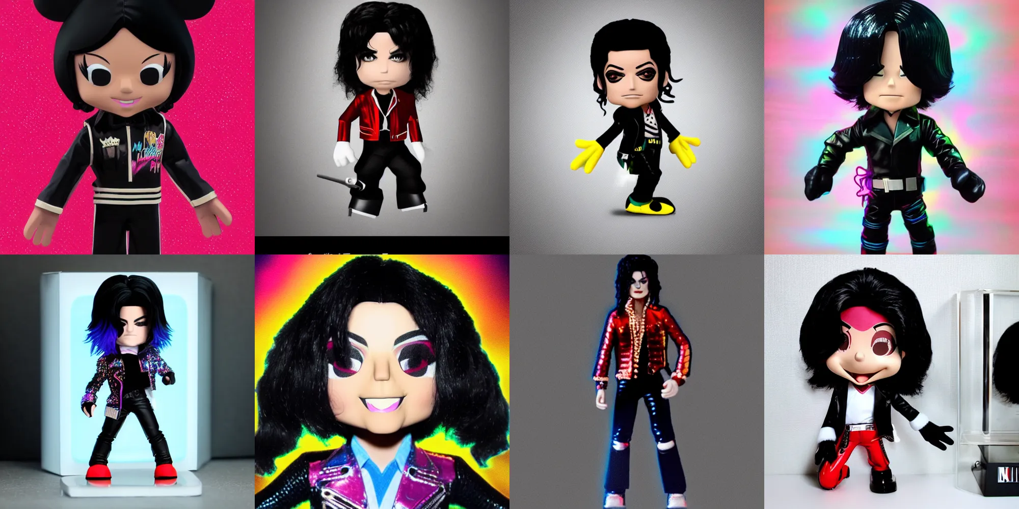 Prompt: iridescent, michael jackson cosplay billie jean, michael jackson, michael jackson, michael jackson, michael jackson, ( ( ( mickey mouse ) ) ), nendroid, butcher billy style