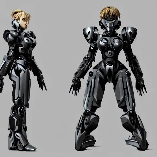 Image similar to female power armor, very symmetrical body, highly detailed, by vitaly bulgarov, by yoji shinkawa, by joss nizzi, by shoji kawamori, metal gear solid, zone of the enders, mecha, transformers cinematic universe, deviantart, artstation, render, unreal engine