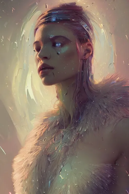 Prompt: A fancy portrait of a crystalized human by Greg Rutkowski, beeple, Sung Choi, Mitchell Mohrhauser, Maciej Kuciara, Johnson Ting, Maxim Verehin, Peter Konig, final fantasy, macro lens, 35mm, 8k photorealistic, cinematic lighting, HD, high details, dramatic, dark atmosphere, trending on artstation