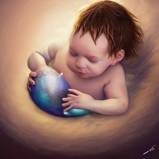Image similar to a baby mermaid sleeping in an cracked egg, ultrarealistic, dramatic lighting, high details, 4 k, 8 k, best, accurate, trending on artstation, artstation, photorealism, ultrarealistic, digital painting, fantasy art