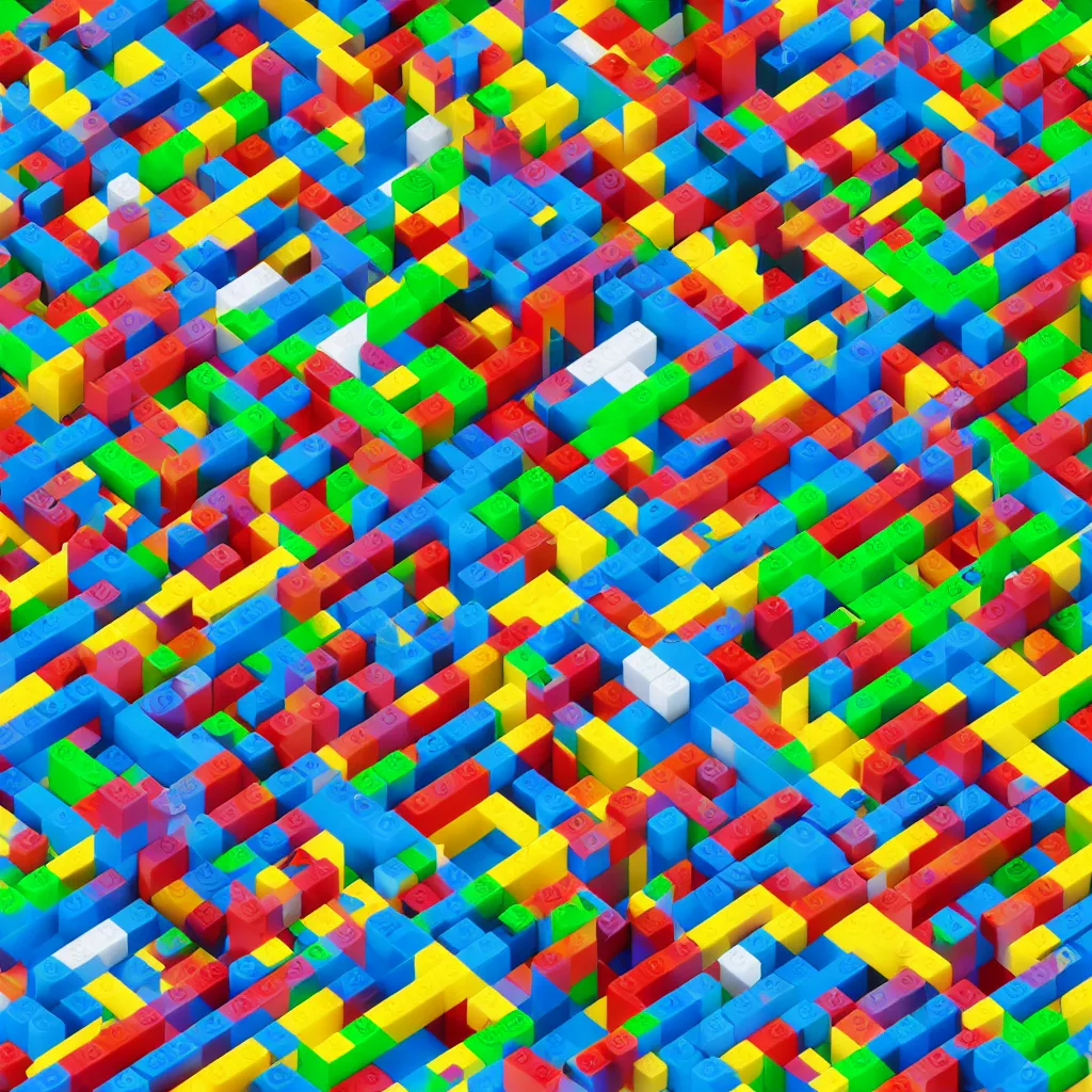 Image similar to wimmelbilder maze made of lego, isometric, octane render, unreal engine