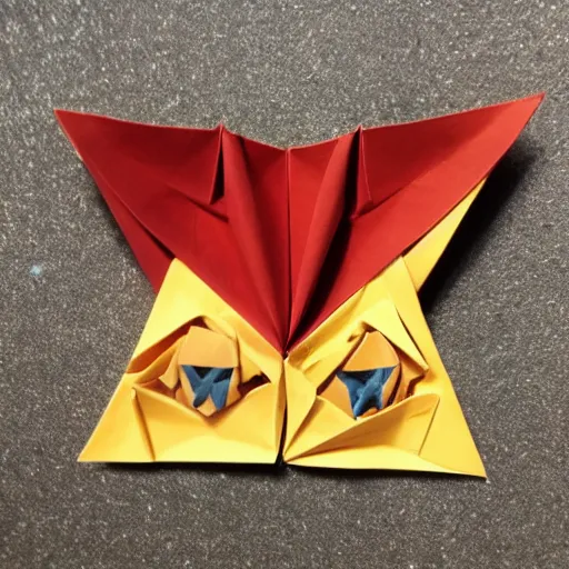 Prompt: a origami bill cypher from gravity falls n - 4