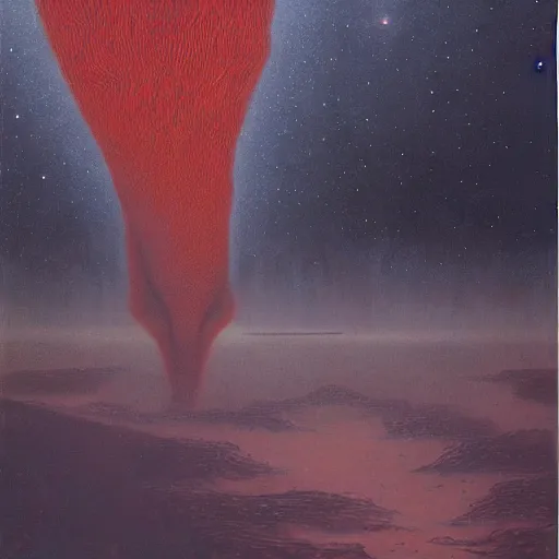 Image similar to a river of bodies and nebula and jewels, by Georgia O keeffe, by Beksinski