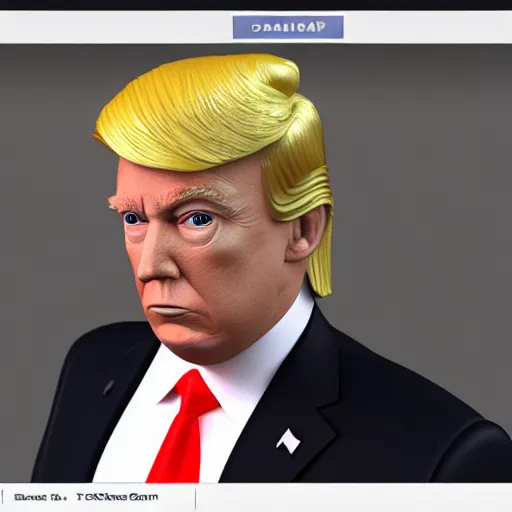 Prompt: donald trump 3 d model