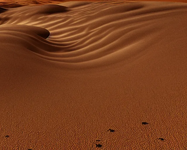 Image similar to sandworms of dune, desert, fantasy, hyper realistic, 8k, arrakis, render, saturated colors
