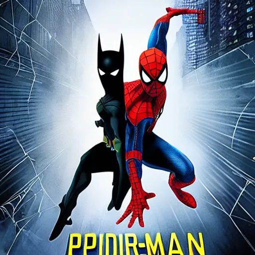 Image similar to Spider-Man VS Batman movie poster