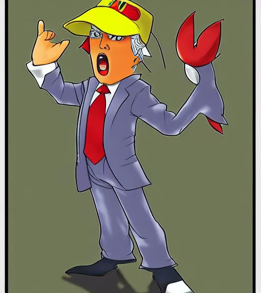 Prompt: donald trump as a pokemon trainer by ken sugimori